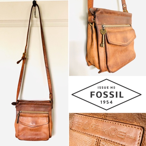 Rare Vintage Fossil Crossbody Leather 